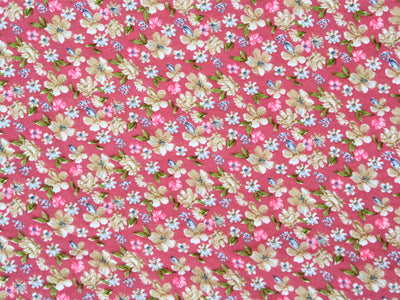 Pink Multicolor Floral Digital Printed Premium Butter Crepe Fabric
