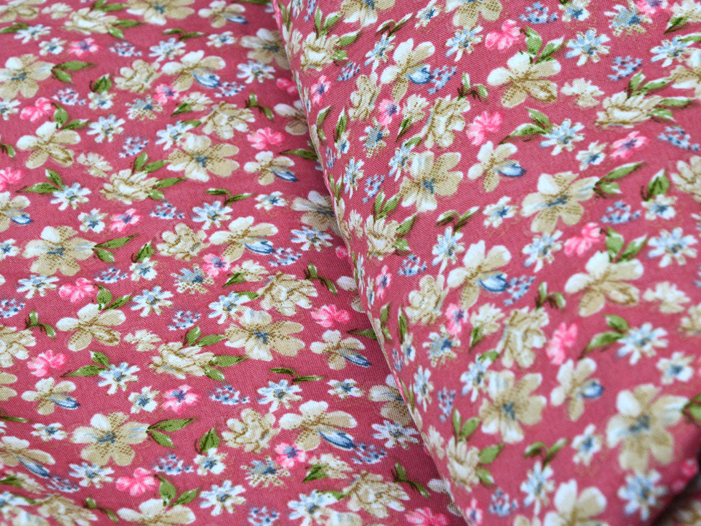 Pink Multicolor Floral Digital Printed Premium Butter Crepe Fabric