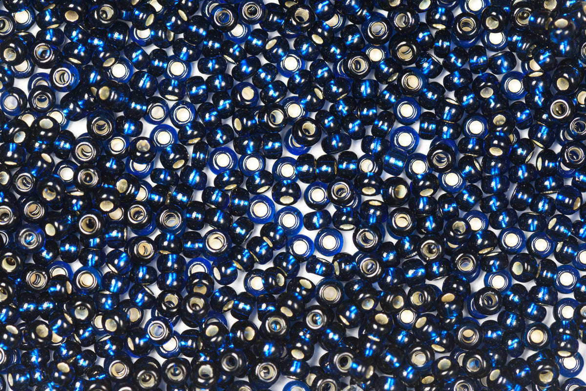 Dark Electric Blue Preciosa Silverline Seeds Beads