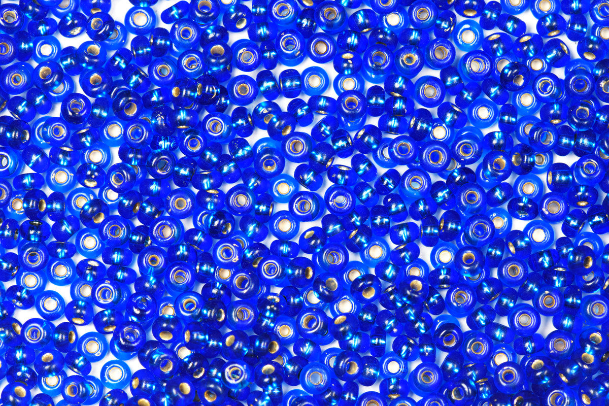 Egyptian Blue Preciosa Silverline Seeds Beads