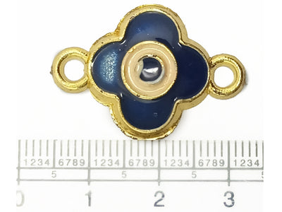 Dark Blue & Golden Flower Plastic Charms