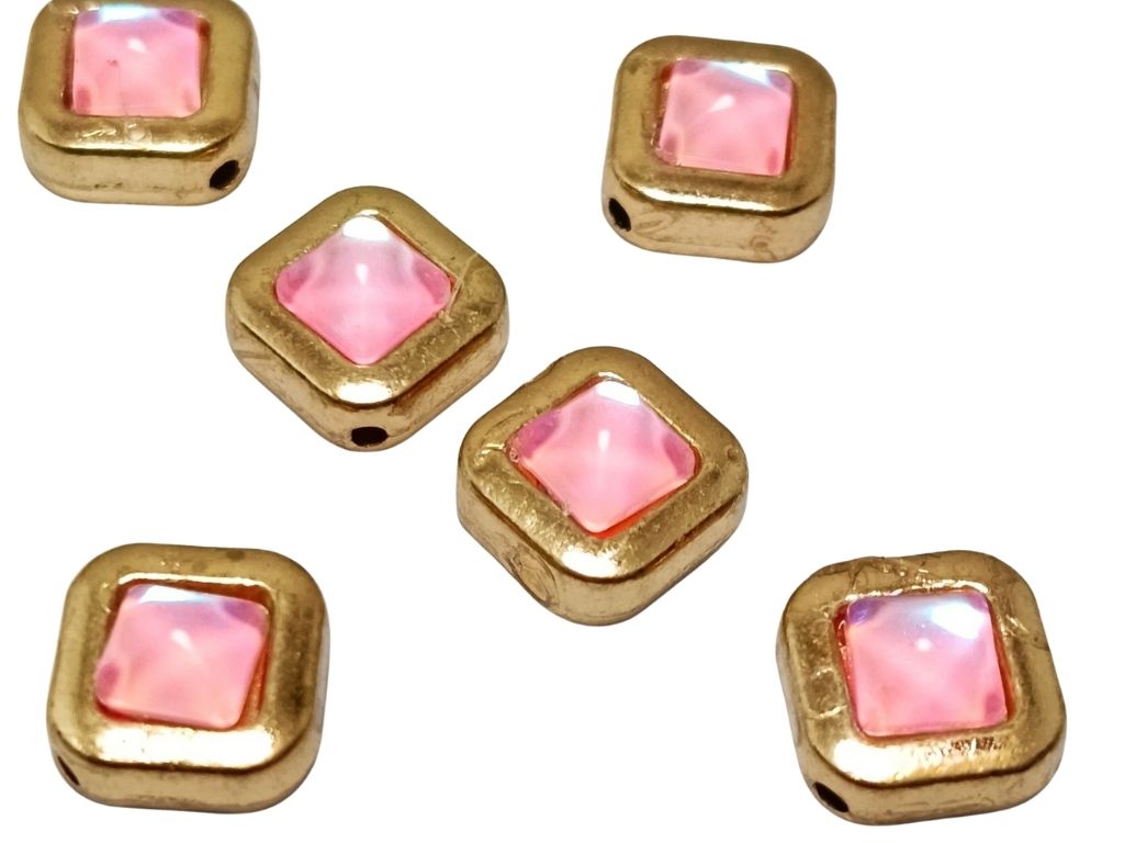 Baby Pink Square Metal Charms