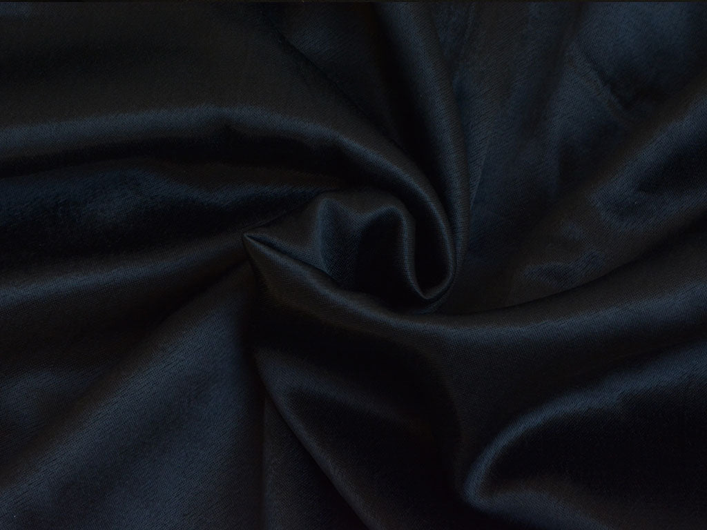 Black Plain Pure Viscose Gaji Silk Fabric (Wholesale)