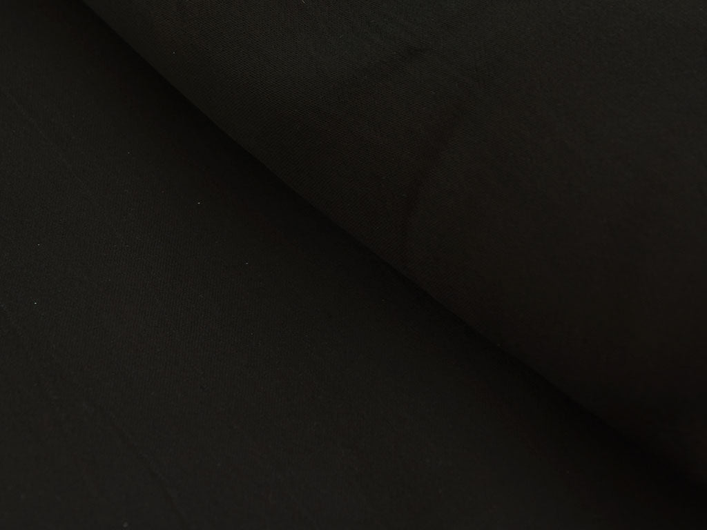 Black Plain Pure Viscose Gaji Silk Fabric (Wholesale)