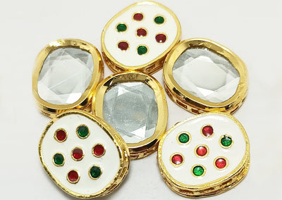 Multicolor Oval Meena Beads