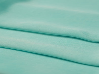 Turquoise Plain Viscose Chinon Chiffon Fabric (Wholesale)