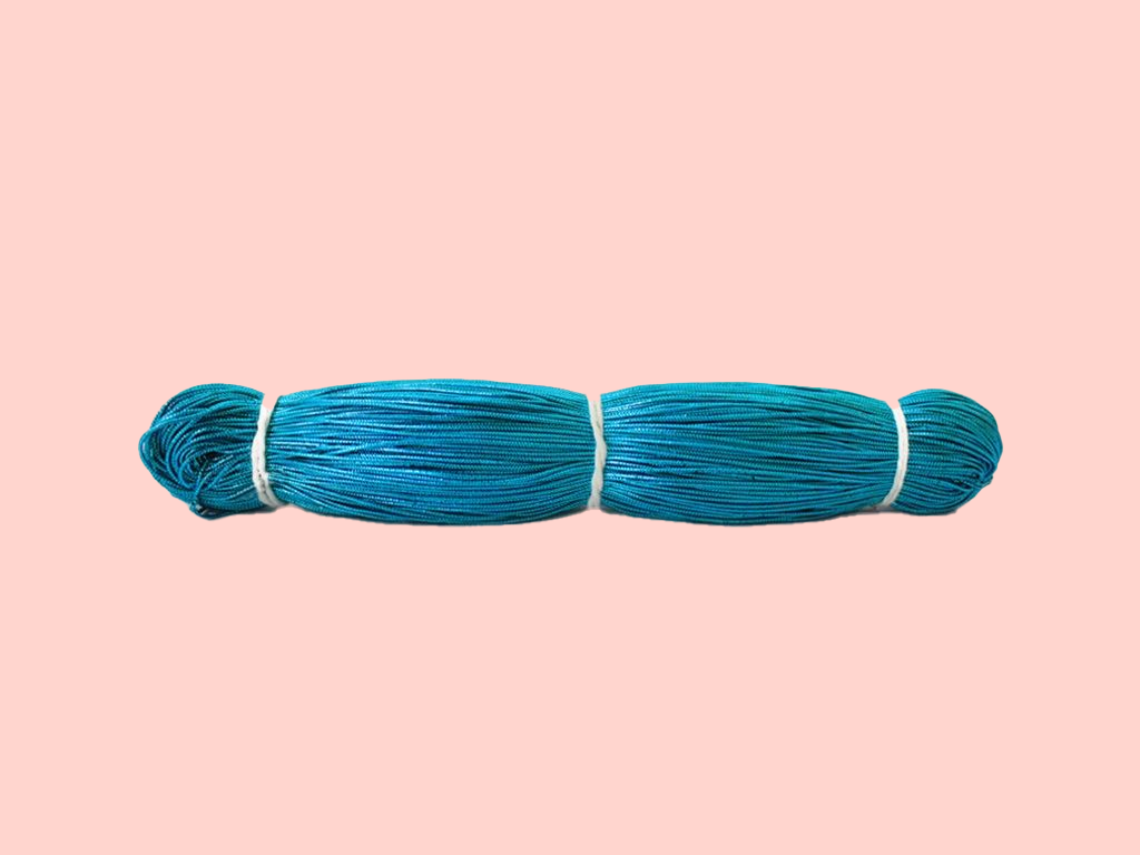 Bright Blue Metallic Braided Zari Threads (Wholesale)