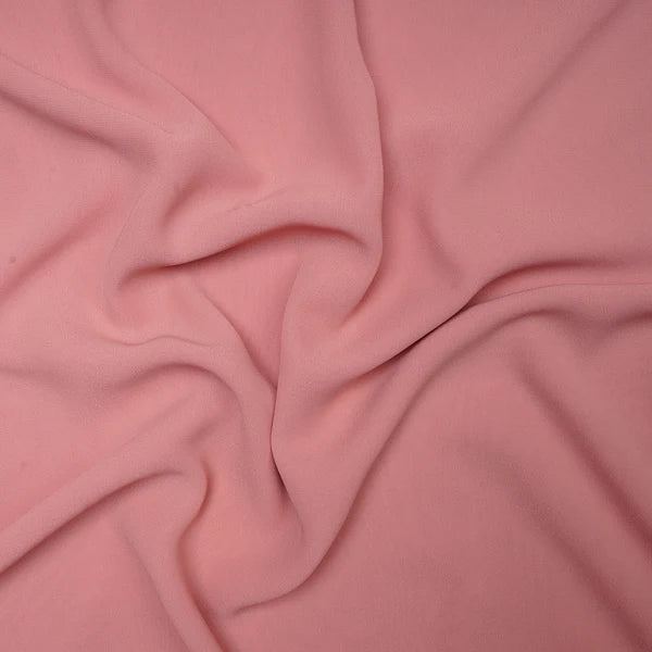 Light Rose Pink Plain Polyester Georgette Fabric (Wholesale)