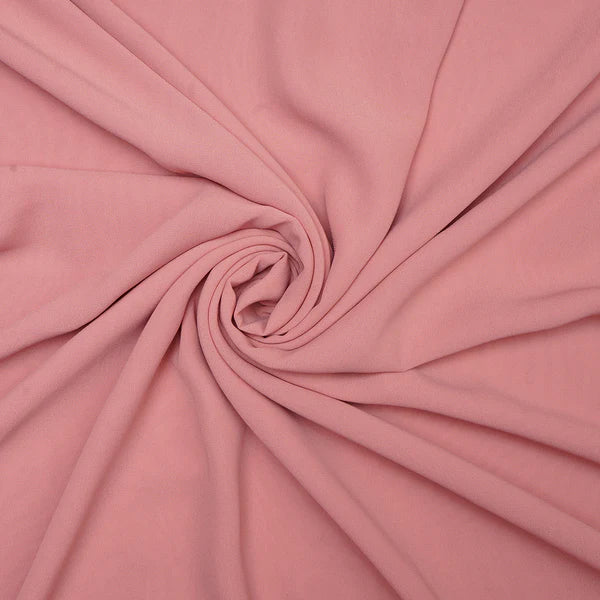 Light Rose Pink Plain Polyester Georgette Fabric (Wholesale)