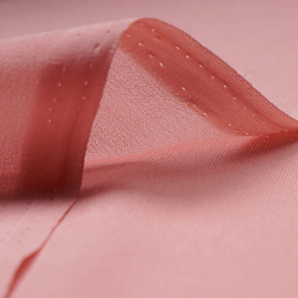 Light Rose Pink Plain Polyester Georgette Fabric (Wholesale)