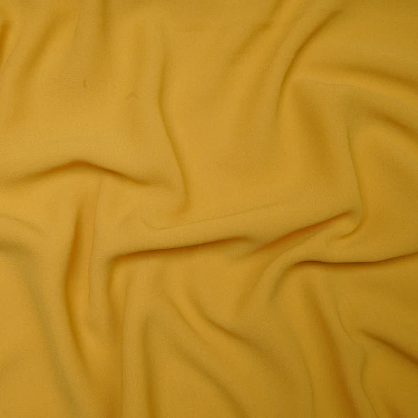 Mustard Plain Polyester Georgette Fabric (Wholesale)