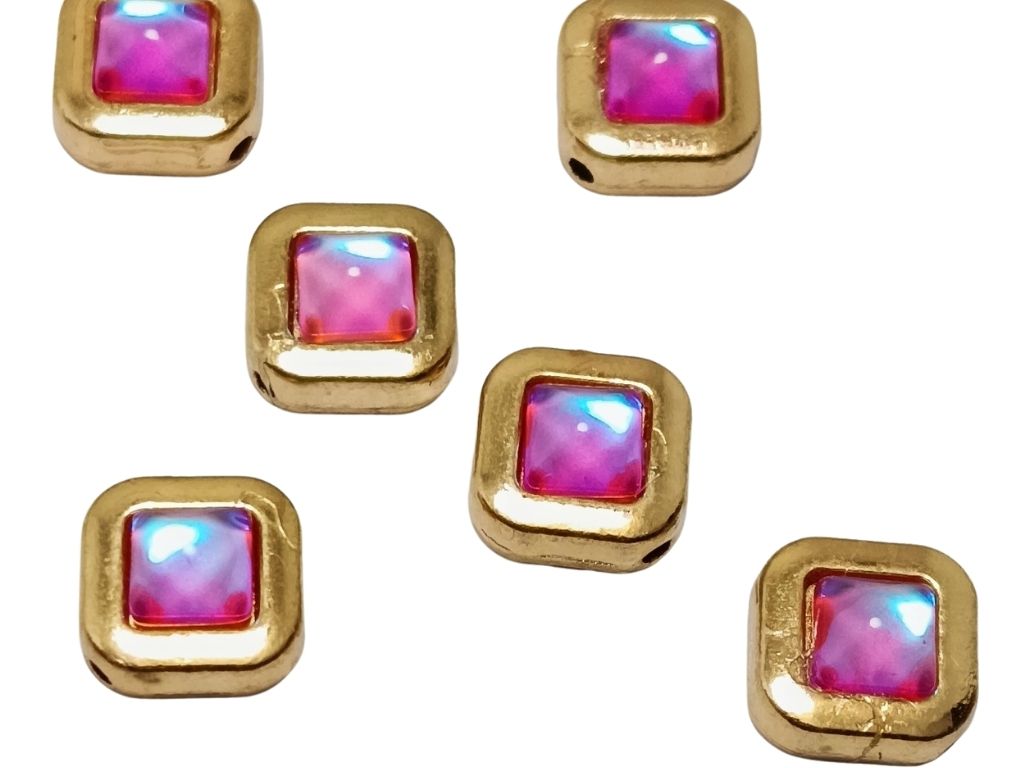 Purple Square Metal Charms