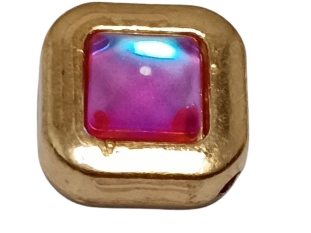 Purple Square Metal Charms