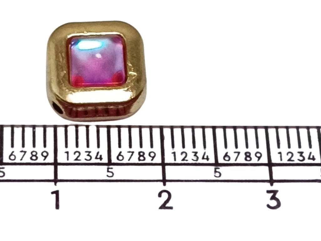 Purple Square Metal Charms