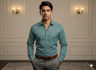 फ़ारसी हरा सादा ग्लेज्ड कॉटन फ़ैब्रिक (थोक)