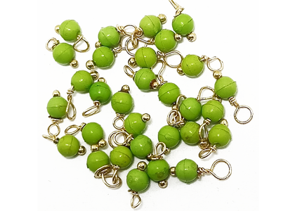 Green Glass Loreal Beads