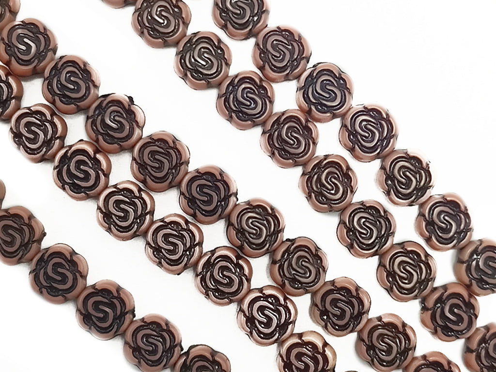 Brown Rose Plastic Bunch Beads