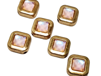 Peach  Square Metal Charms