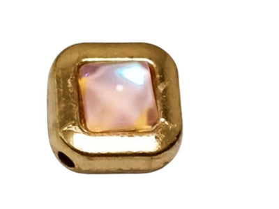 Peach  Square Metal Charms