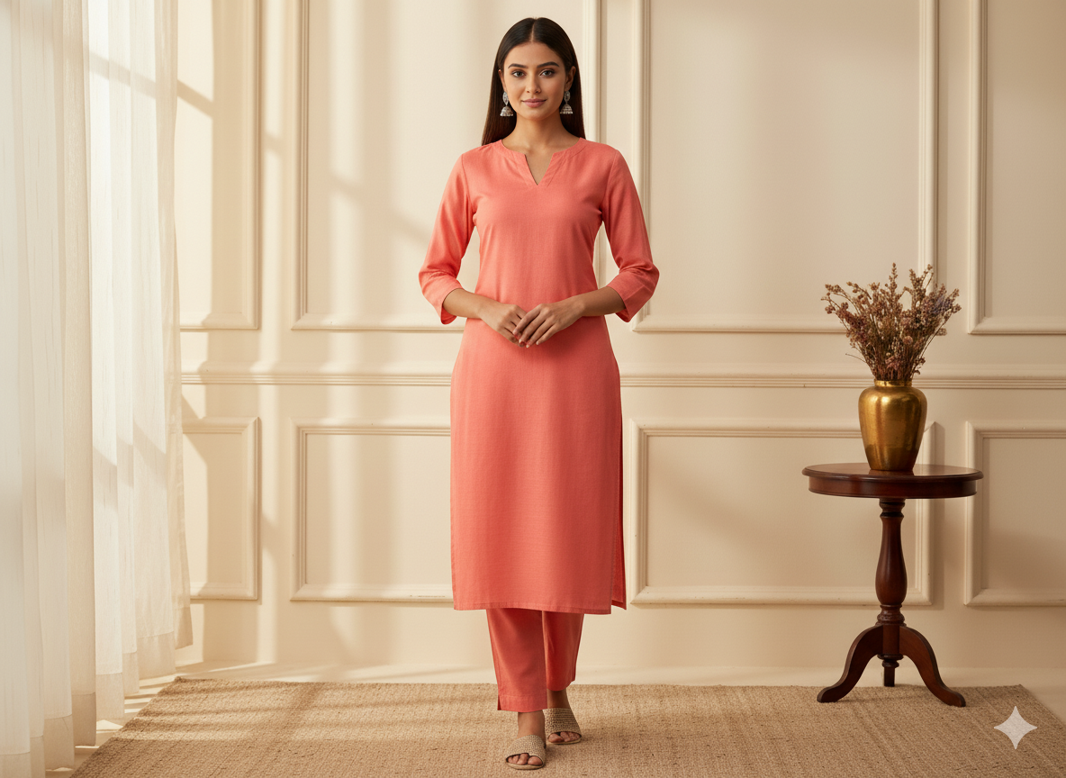 ईंट लाल सादा चमकीला सूती कपड़ा