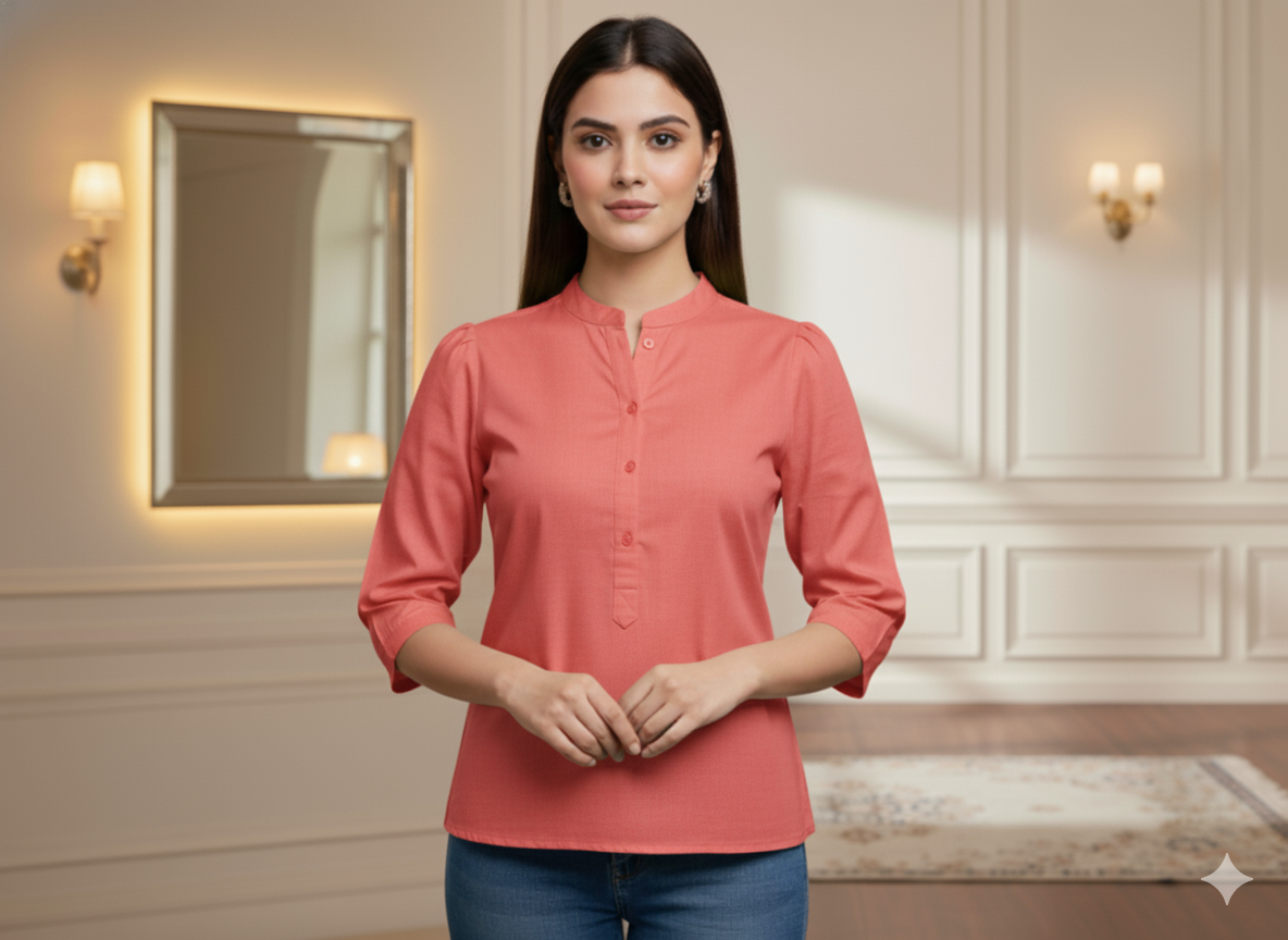 ईंट लाल सादा ग्लेज्ड कॉटन कपड़ा (थोक)