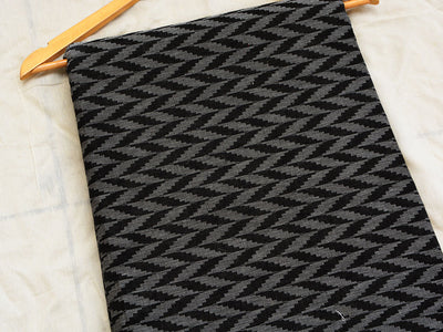 Black & Gray Chevron Pattern Pure Cotton Jacquard Fabric