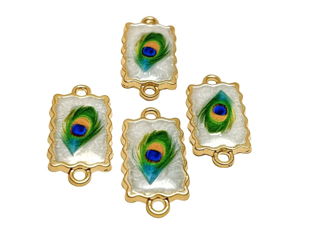 White Peacock Metal Charms