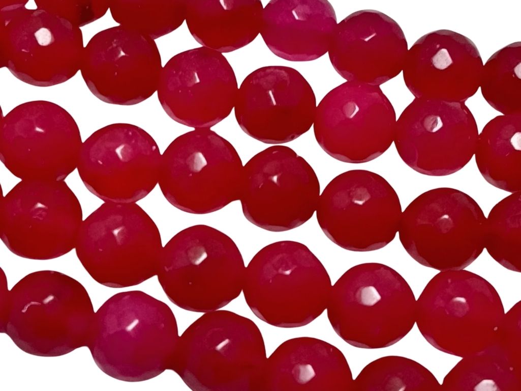 Cheery Red 8 mm Rondelle Jade Quartz Stones