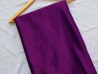 Deep Purple Plain Pure Viscose Gaji Silk Fabric