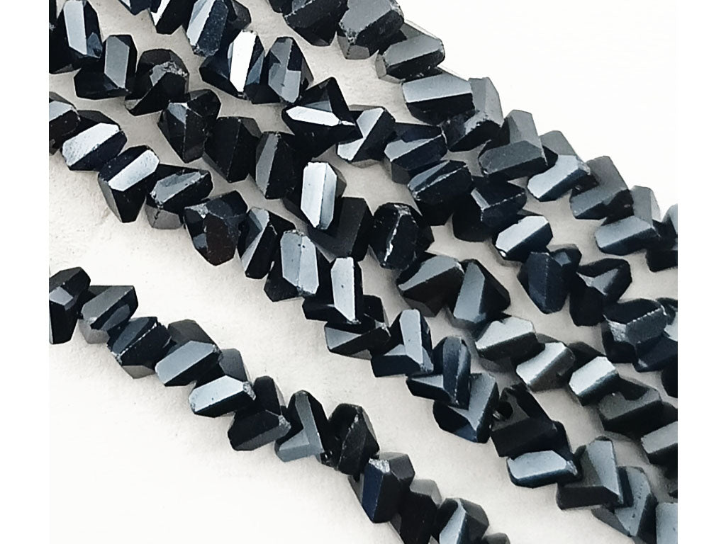 Black Uncut Designer Glass Crystal Beads