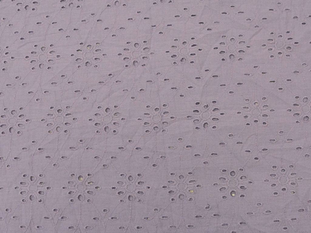 Pale Lavender Cotton Hakoba Embroidered Fabric
