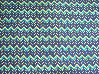 Multicolor Zigzag Printed Semi Pashimna Woolen Fabric