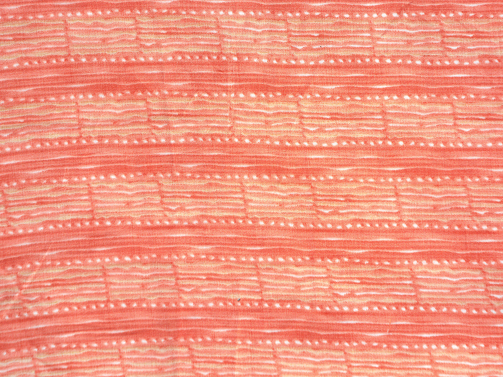 Coral Orange Stripes Soft Cotton Muslin Fabric