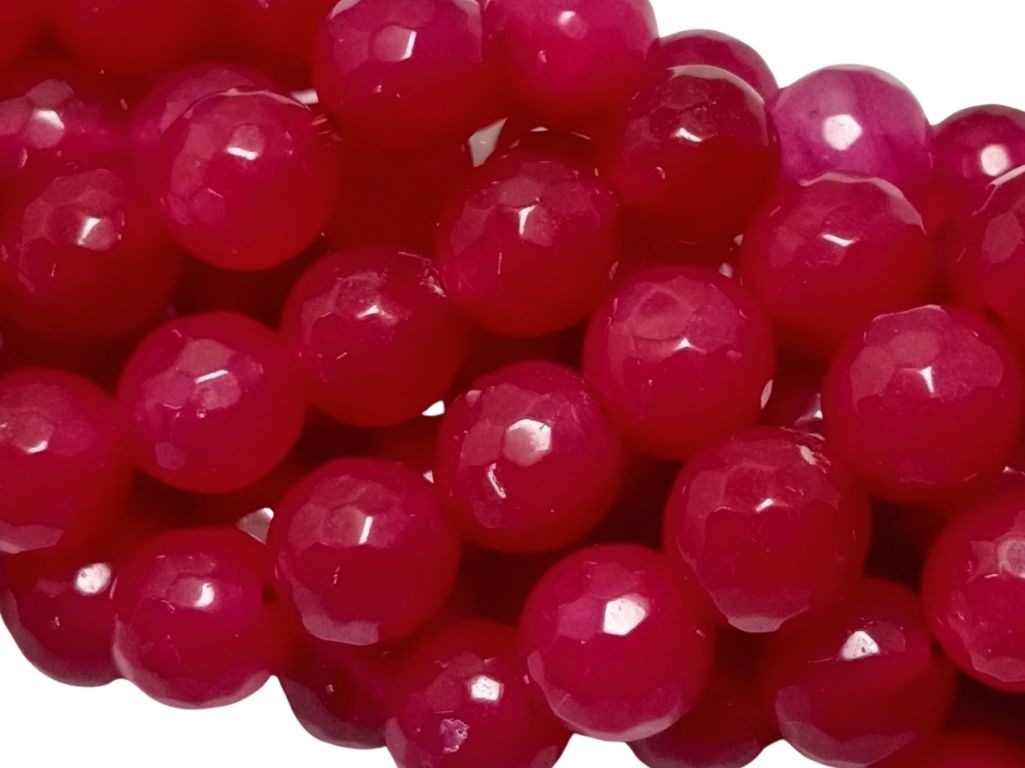Cheery Red 8 mm Rondelle Jade Quartz Stones