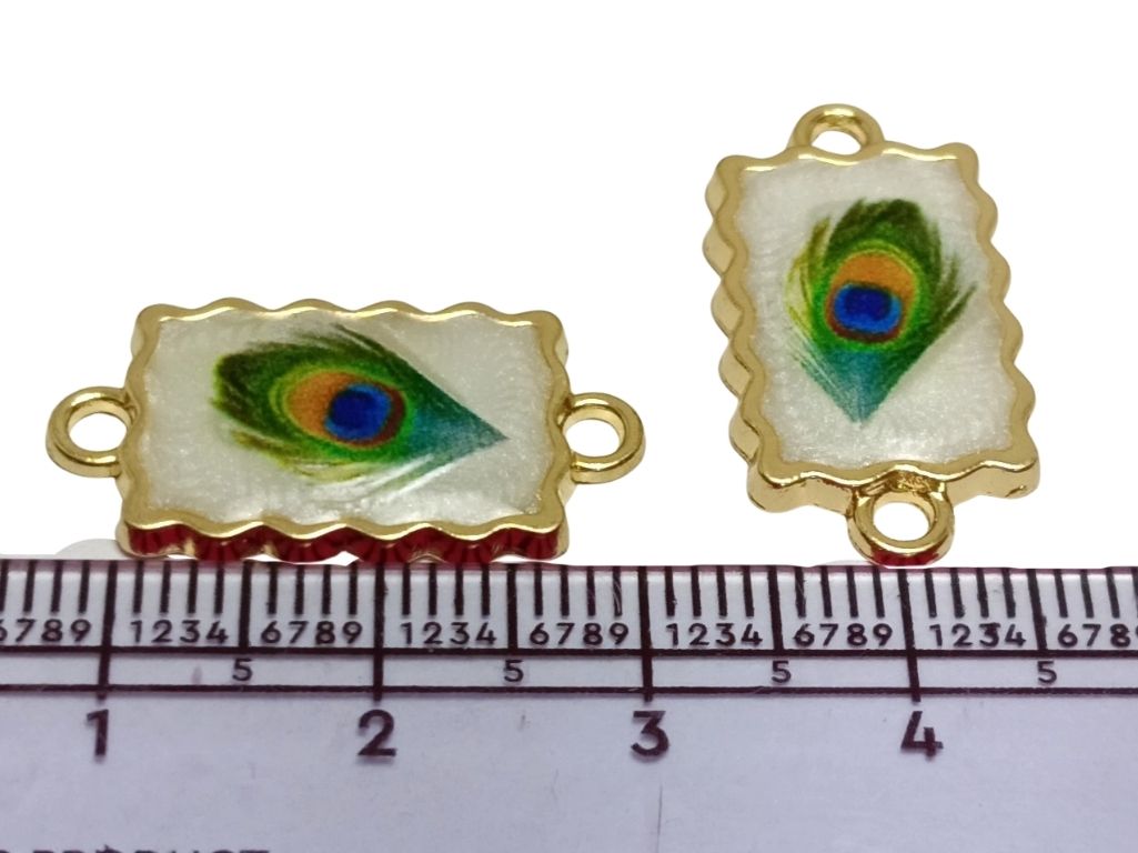 White Peacock Metal Charms