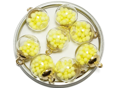 Yellow Spherical Acrylic Beads With Hook