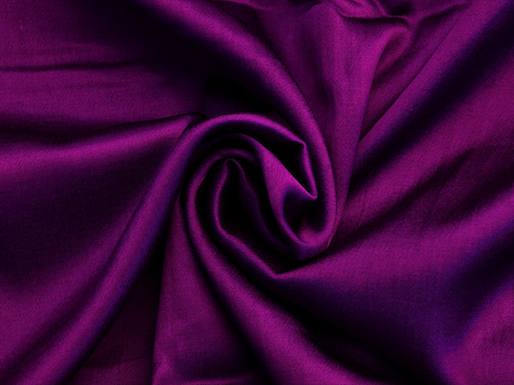 Deep Purple Plain Pure Viscose Gaji Silk Fabric