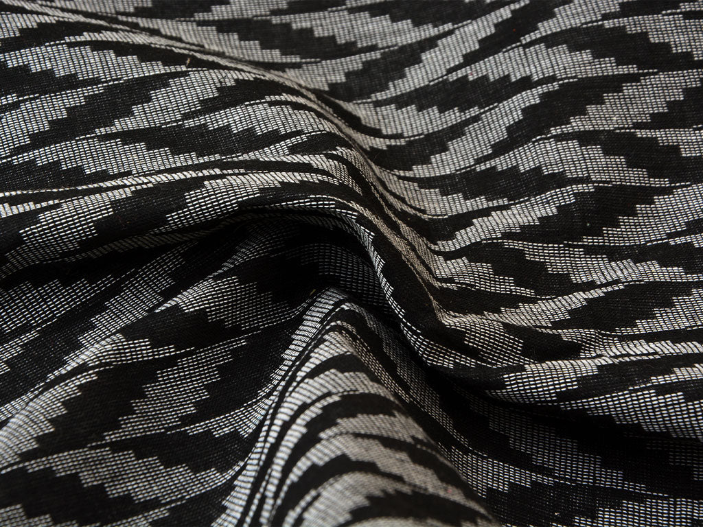 Black & Gray Chevron Pattern Pure Cotton Jacquard Fabric