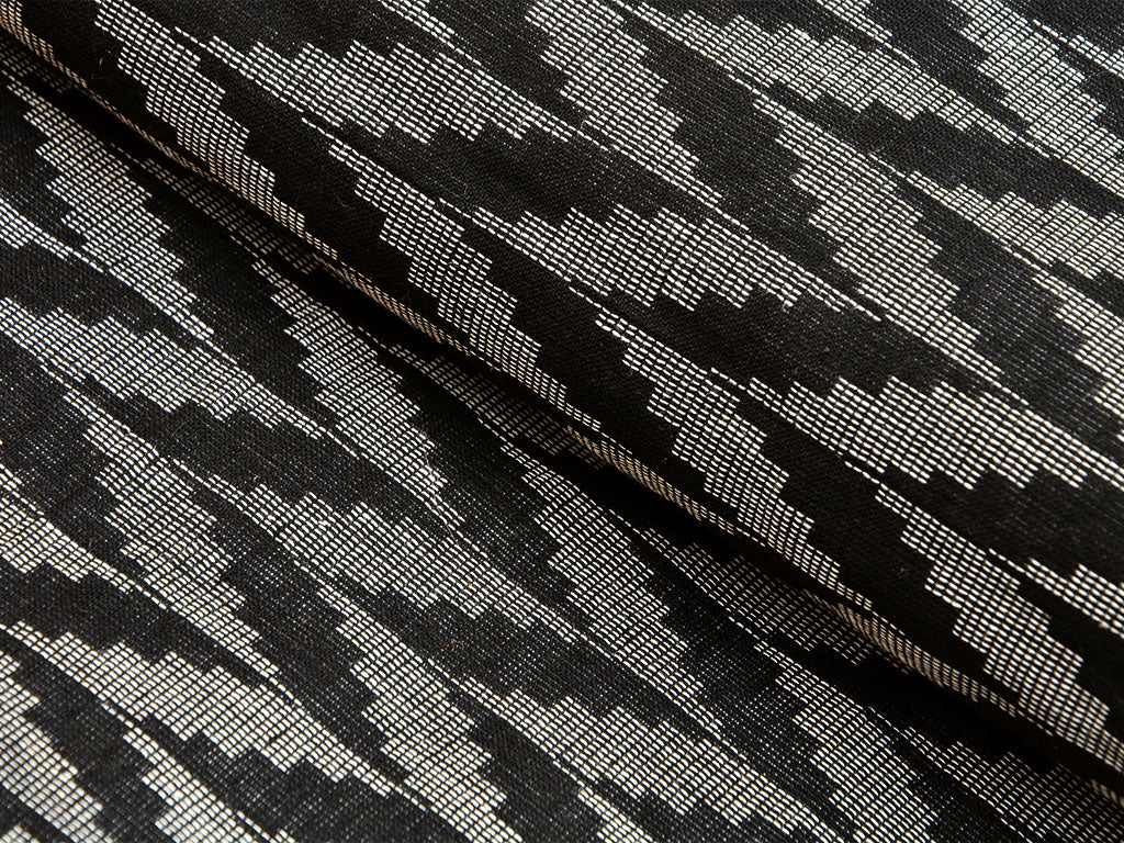 Black & Gray Chevron Pattern Pure Cotton Jacquard Fabric
