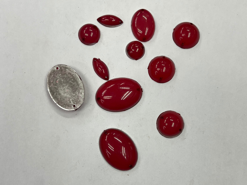 Red Mix Assorted 2 Hole Plastic Stone