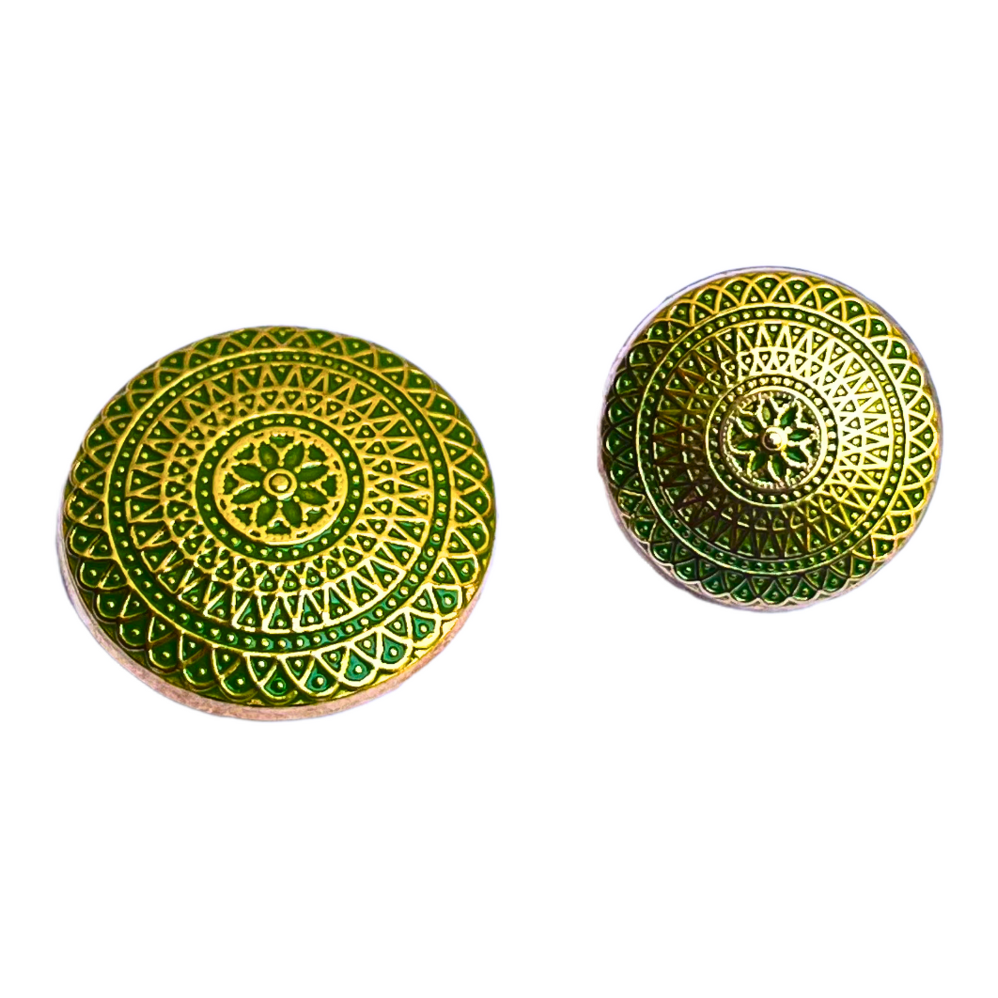 Green & Golden Designer Metal Buttons