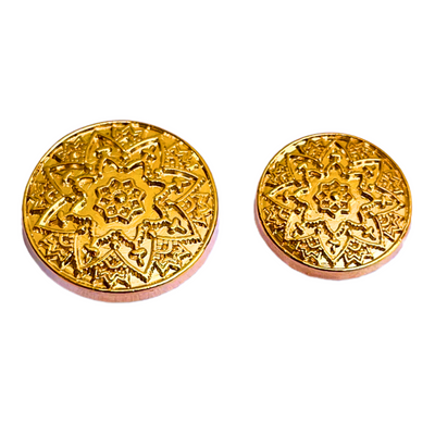 Pure Golden Color Meenakari Design Round 1 Hole Metal Buttons