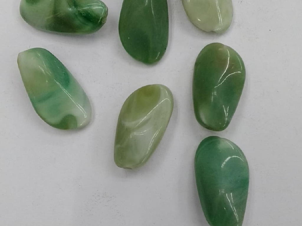 Light Green Asymmetric Plastic Stones