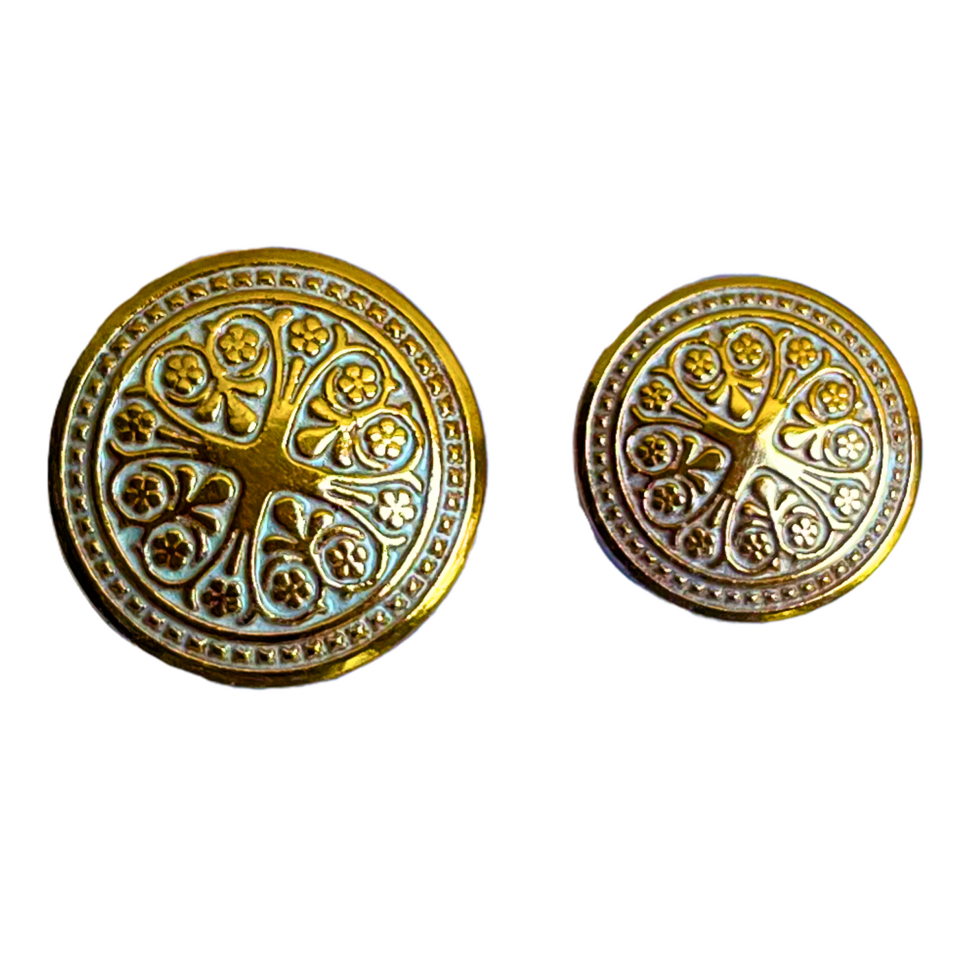 White and Golden Designer Metal Button