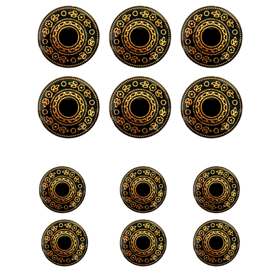 Black & Golden Color 1 Hole Traditional Metal Buttons