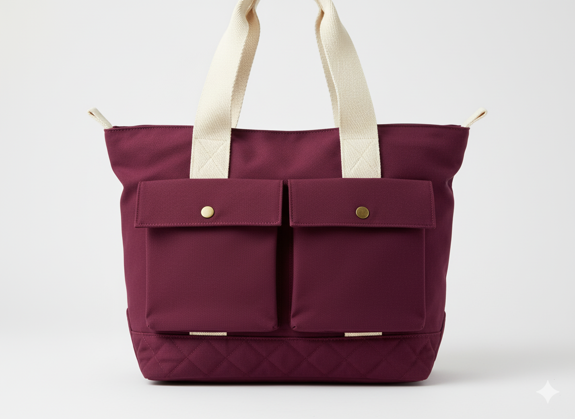 मैरून सादा भारी सूती कैनवास कपड़ा