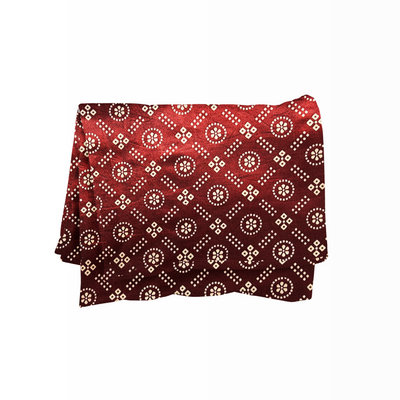 Maroon & Cream Traditional Patola Printed Mashru Silk Fabric