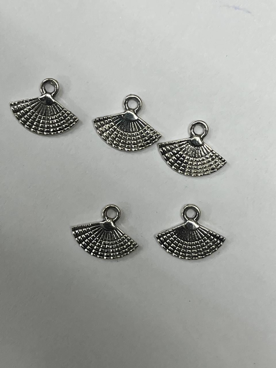 Silver Fan Metal Charms