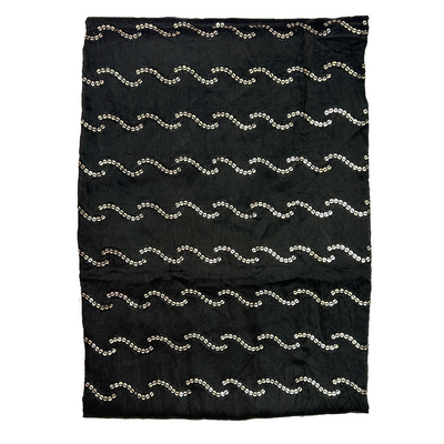 Black Waves Modal Chanderi Print Muslin Fabric