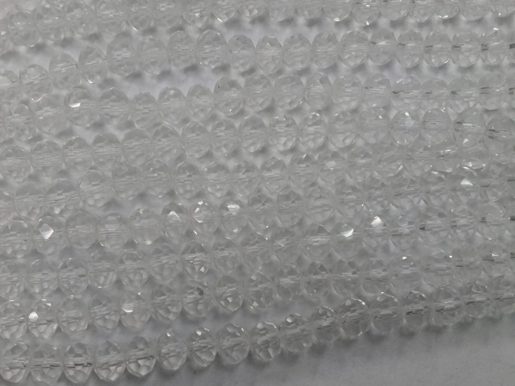 White Tyre Crystal Glass Beads (Wholesale